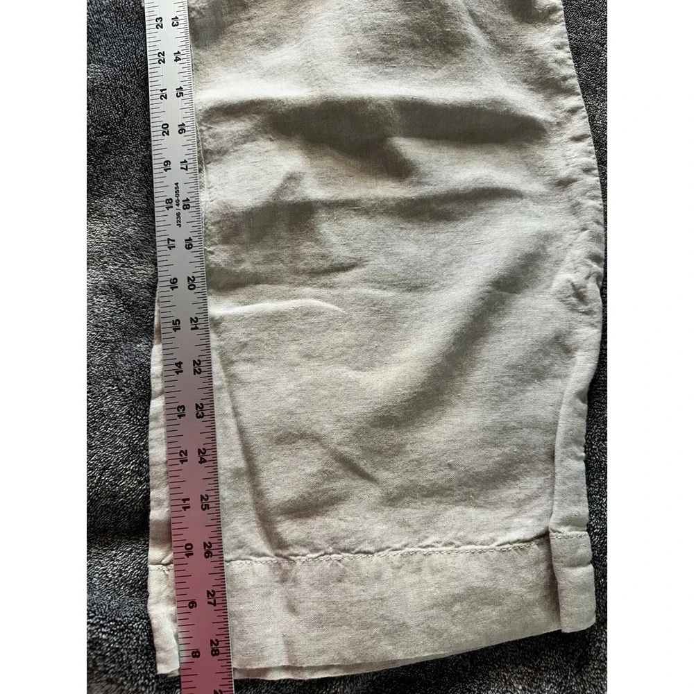 Chico's 100% Linen Straight Leg Pants Beige Oatmeal Size 2.5 Regular 107890 -13